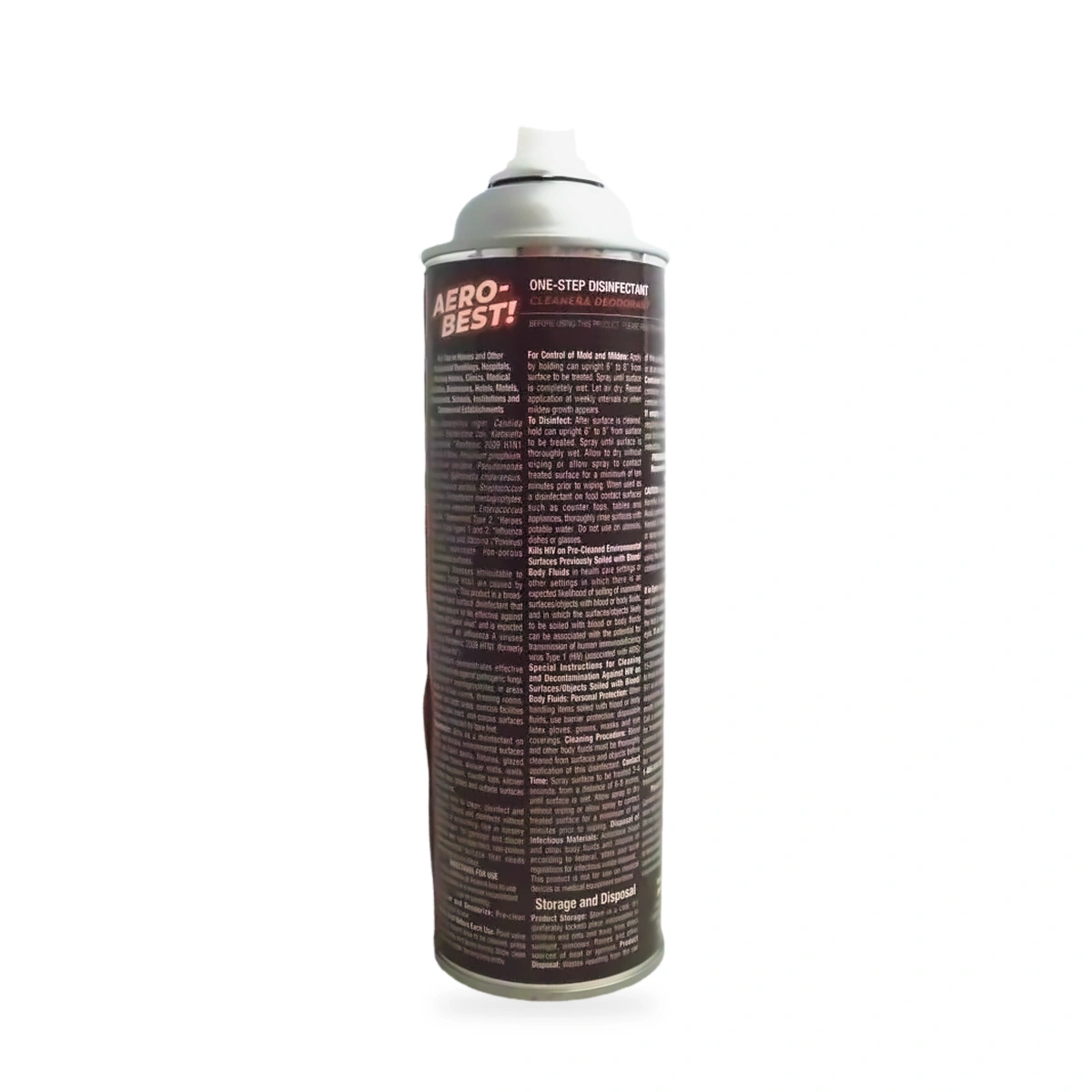 Aero-Best One-Step Disinfectant - back shot (cap off)
