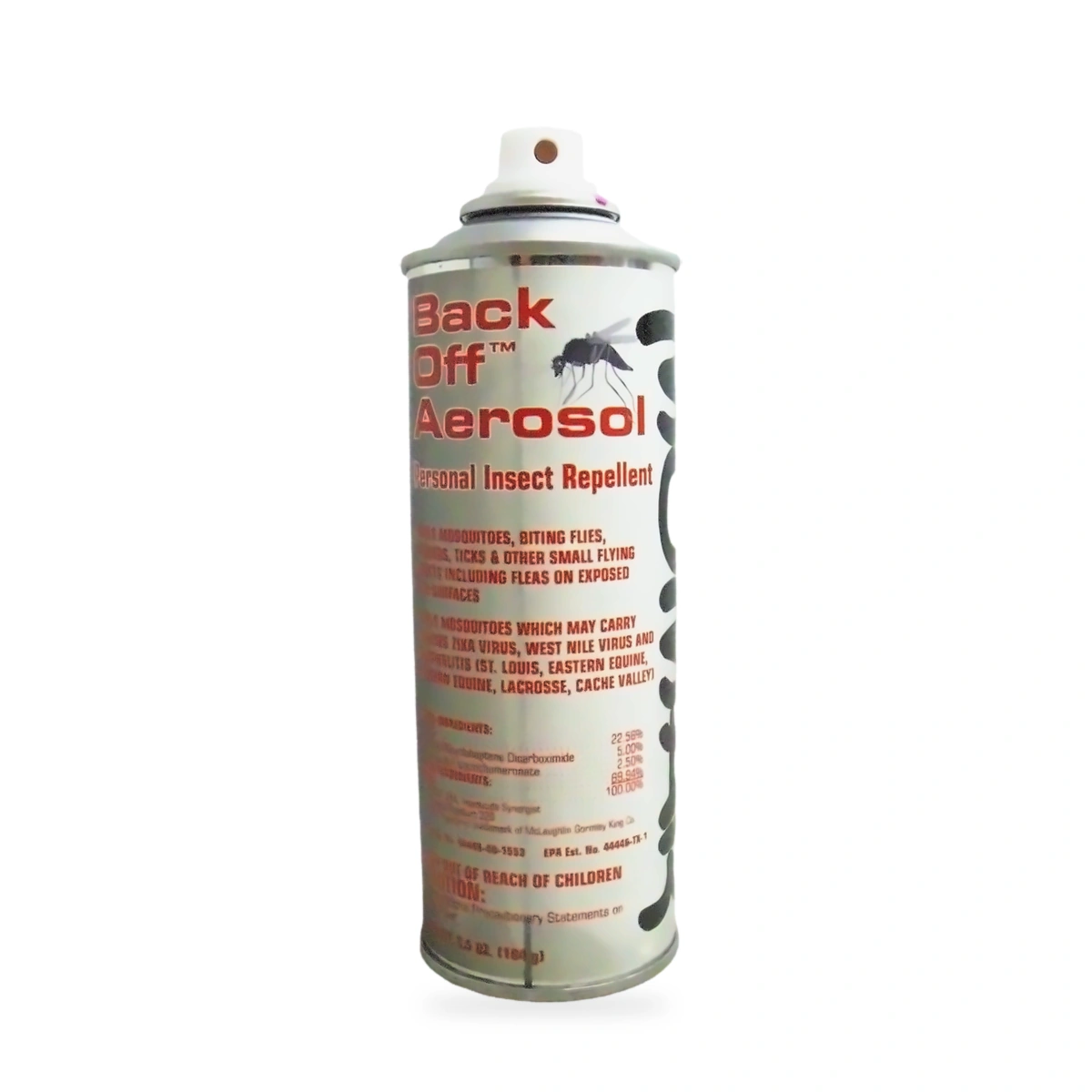 Back Off Aerosol Personal Insect Repellent - front shot (cap off)