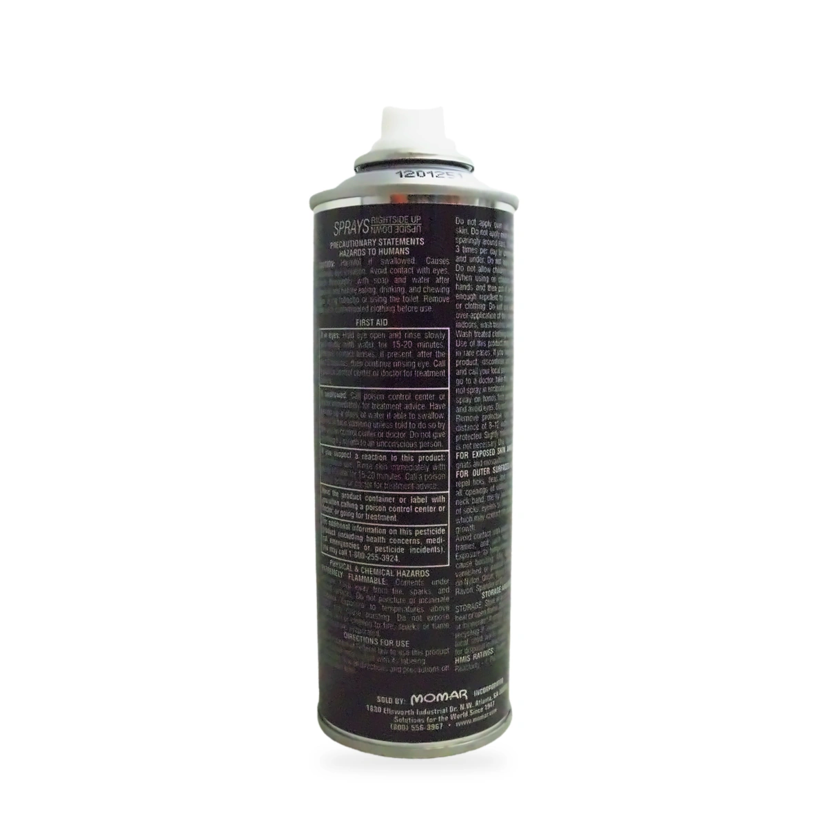 Back Off Aerosol Personal Insect Repellent - back shot (cap off)