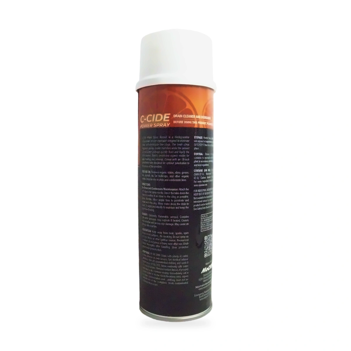 C-Cide Power Spray Drain Cleaner and Degreaser - back shot