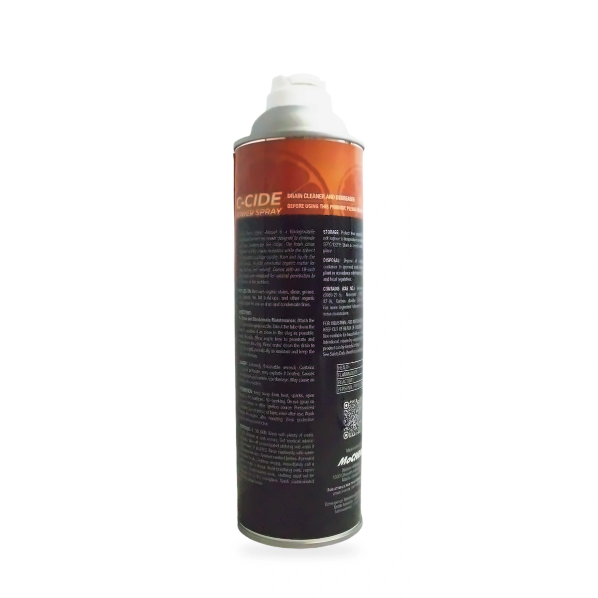 C-Cide Power Spray Drain Cleaner and Degreaser - back shot (cap off)