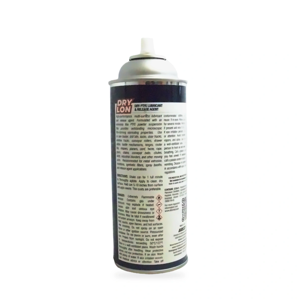 Dry Lon Dry PTFE Lubricant and Release Agent - back shot (cap off)