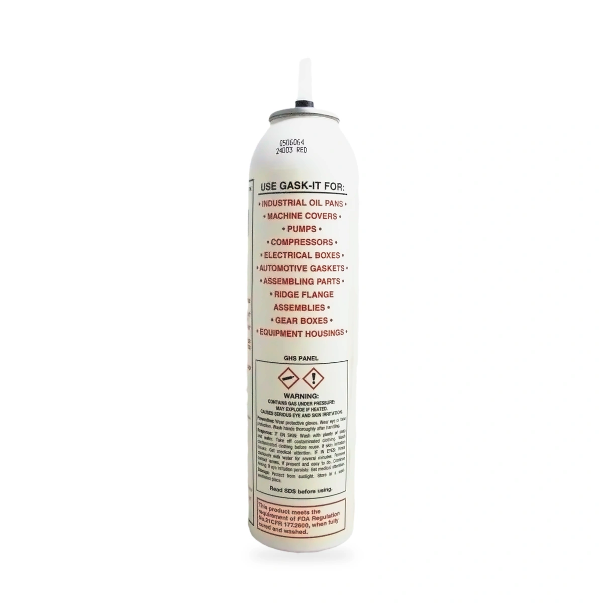 Gask-It High Temp Red Silicone Gasket Maker - back shot (cap off)