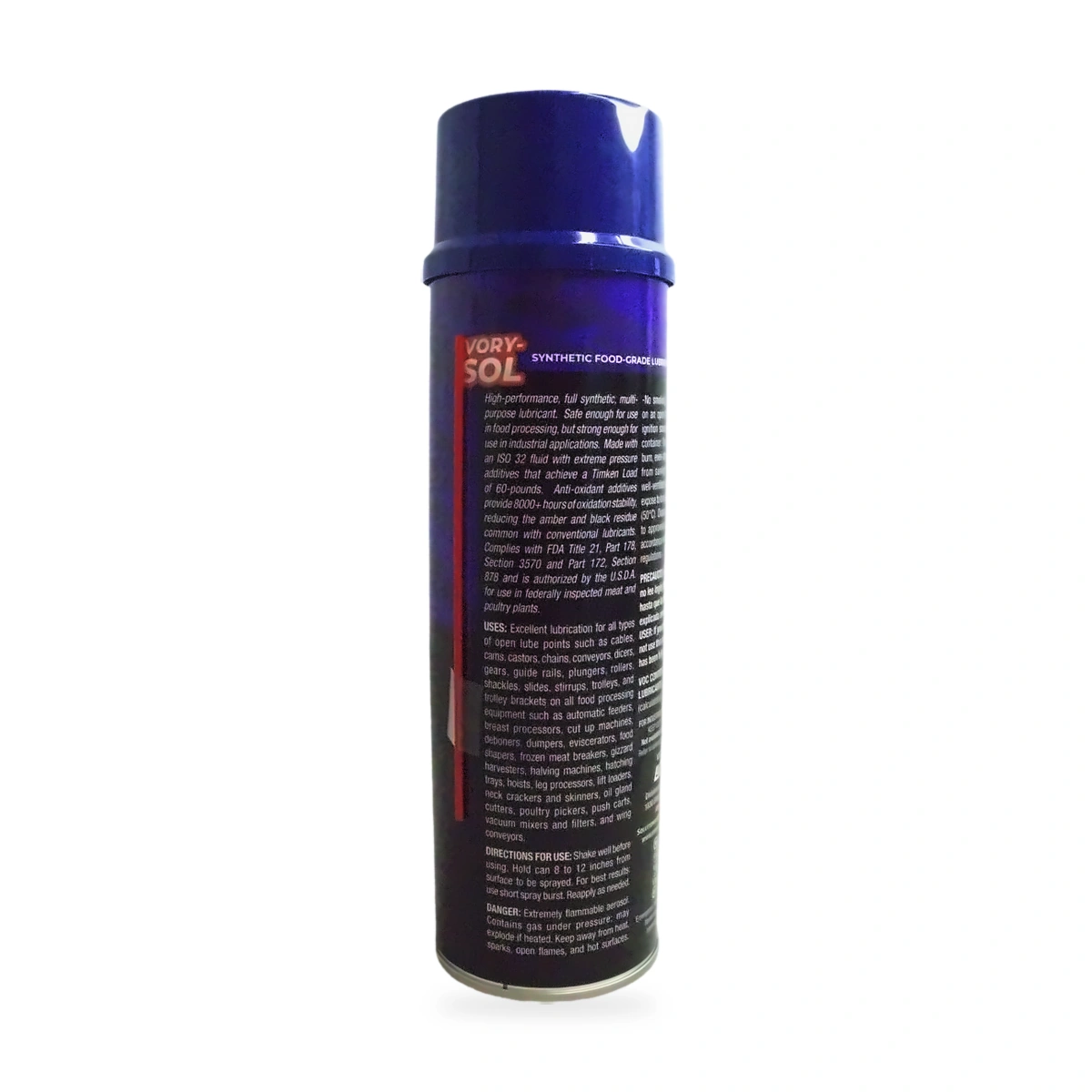 Ivory-Sol Synthetic Food-Grade Lubricant - back shot