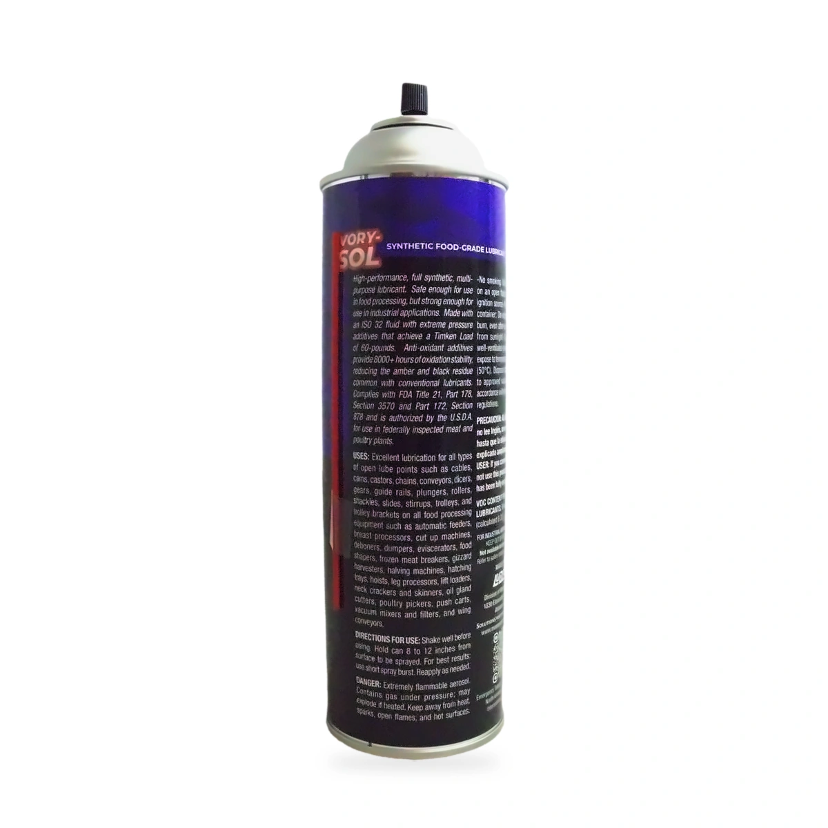 Ivory-Sol Synthetic Food-Grade Lubricant - side shot (cap off)
