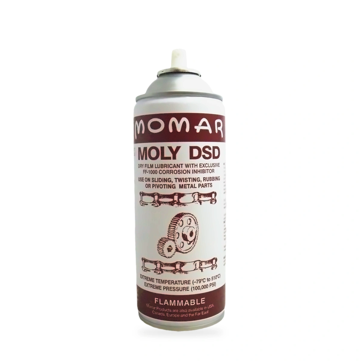 Moly DSD Dry Film Lubricant - front shot (cap off)