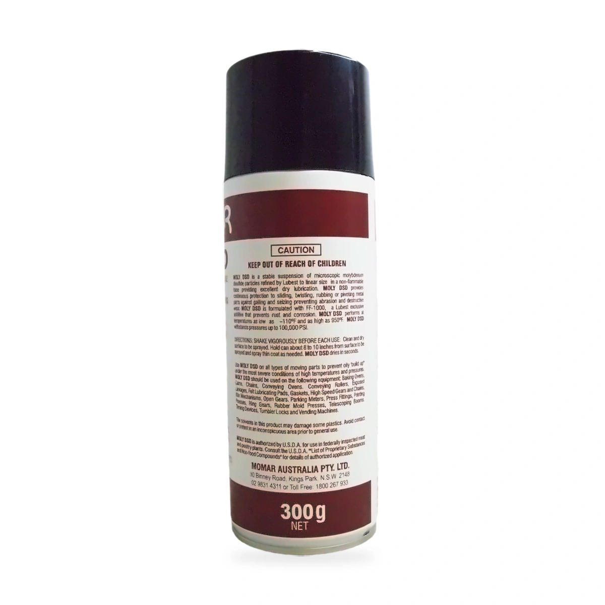 Moly DSD Dry Film Lubricant - back shot