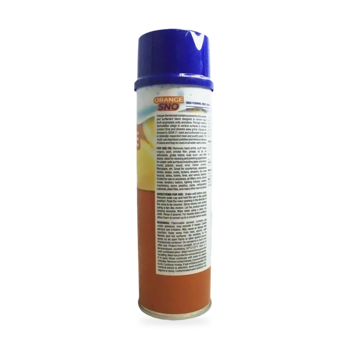 Orange Sno High-Foaming Multi-Surface Cleaner and Degreaser - back shot