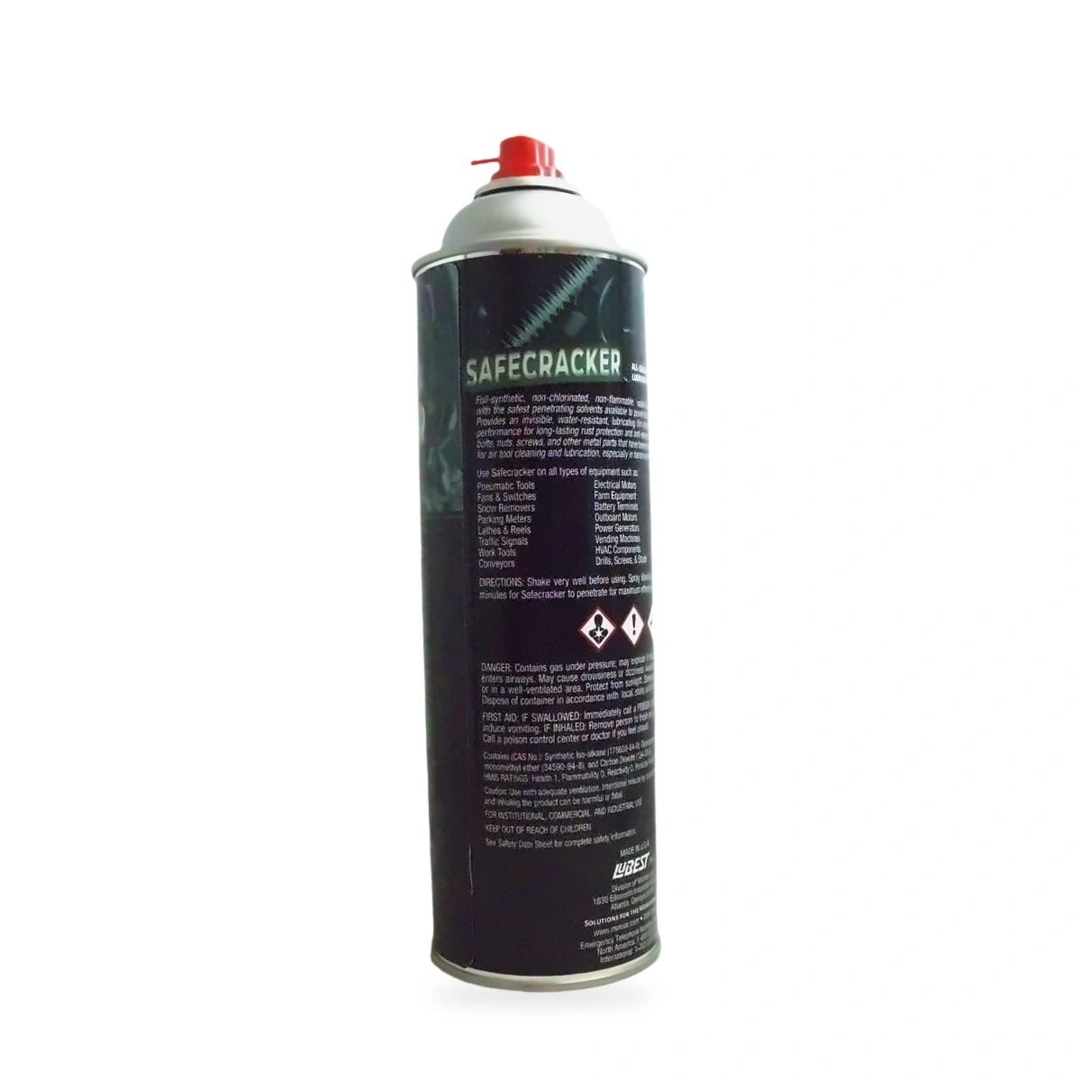 Safecracker Penetrating Lubricant and Anti-Freeze - side shot (cap off)