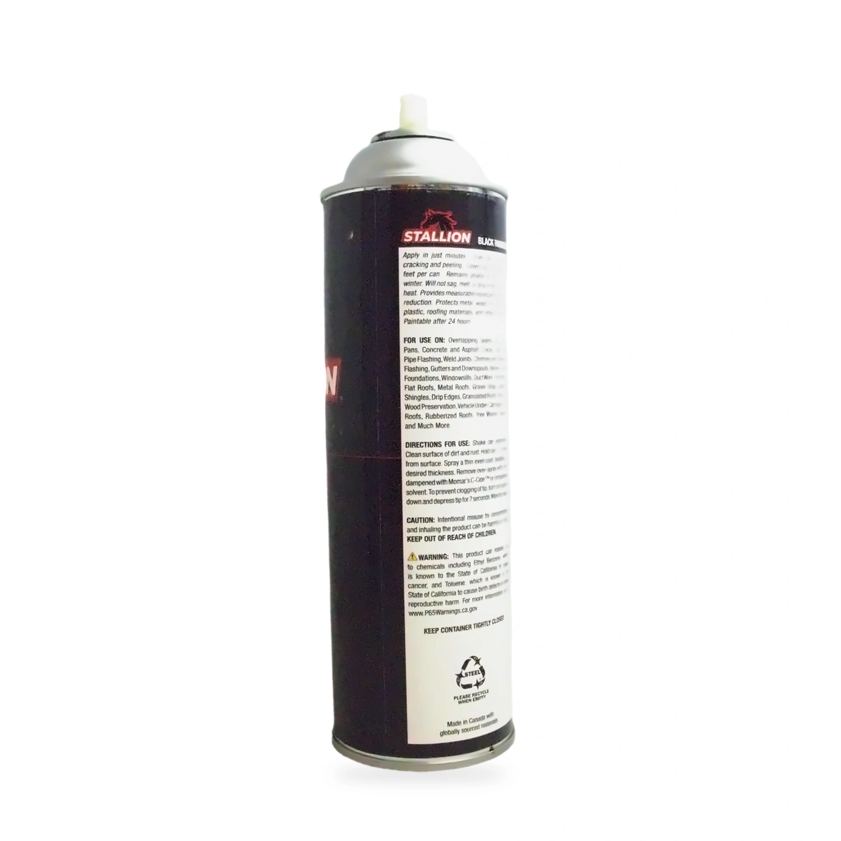 Stallion Black Rubberized Coating - back shot (cap off)