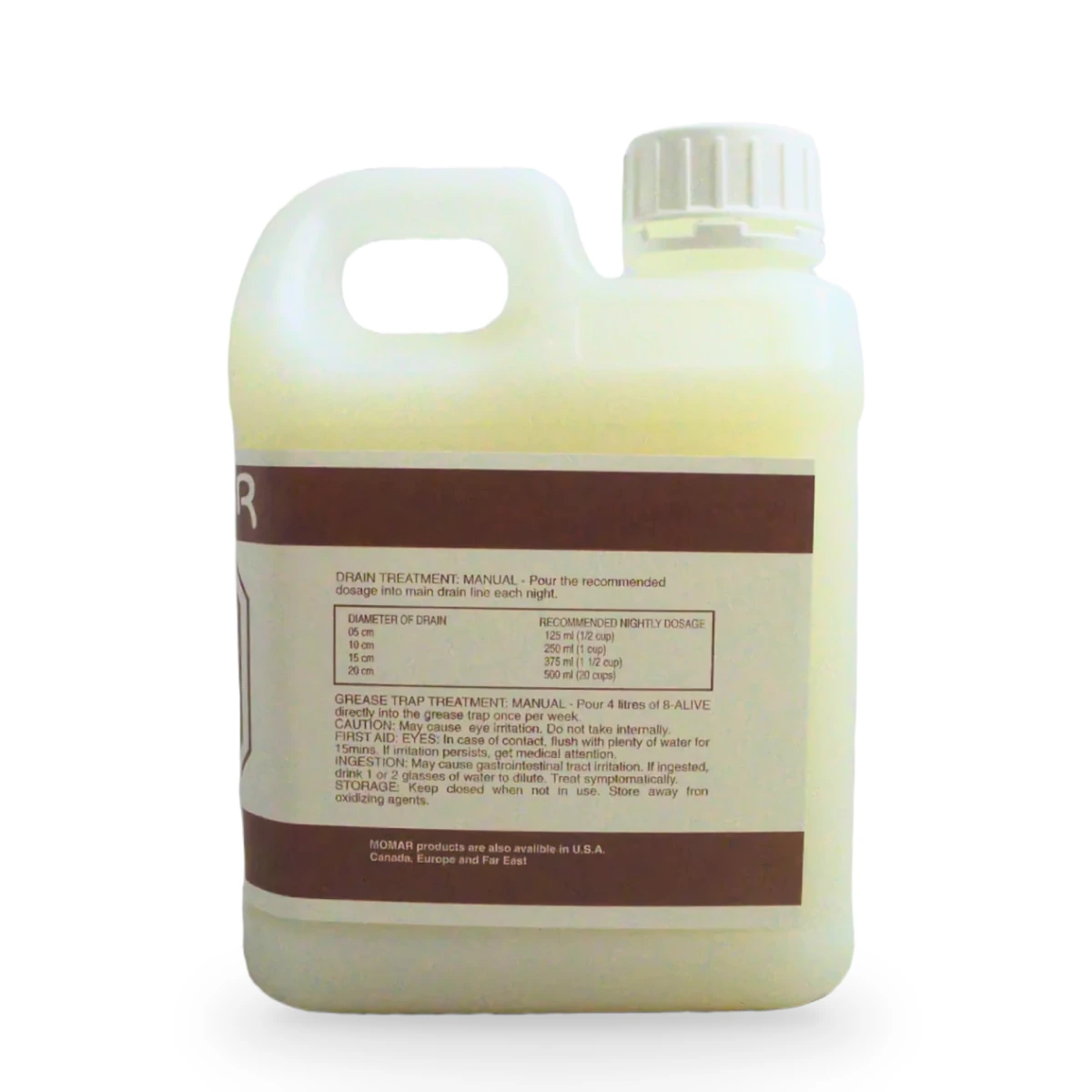 8-Alive Liquid Bacteria Drain Maintainer — back shot