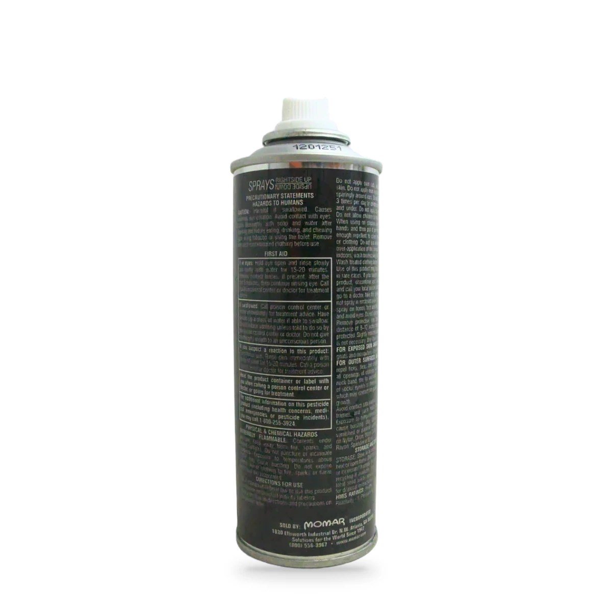Back Off Aerosol Personal Insect Repellent — back shot (cap off)