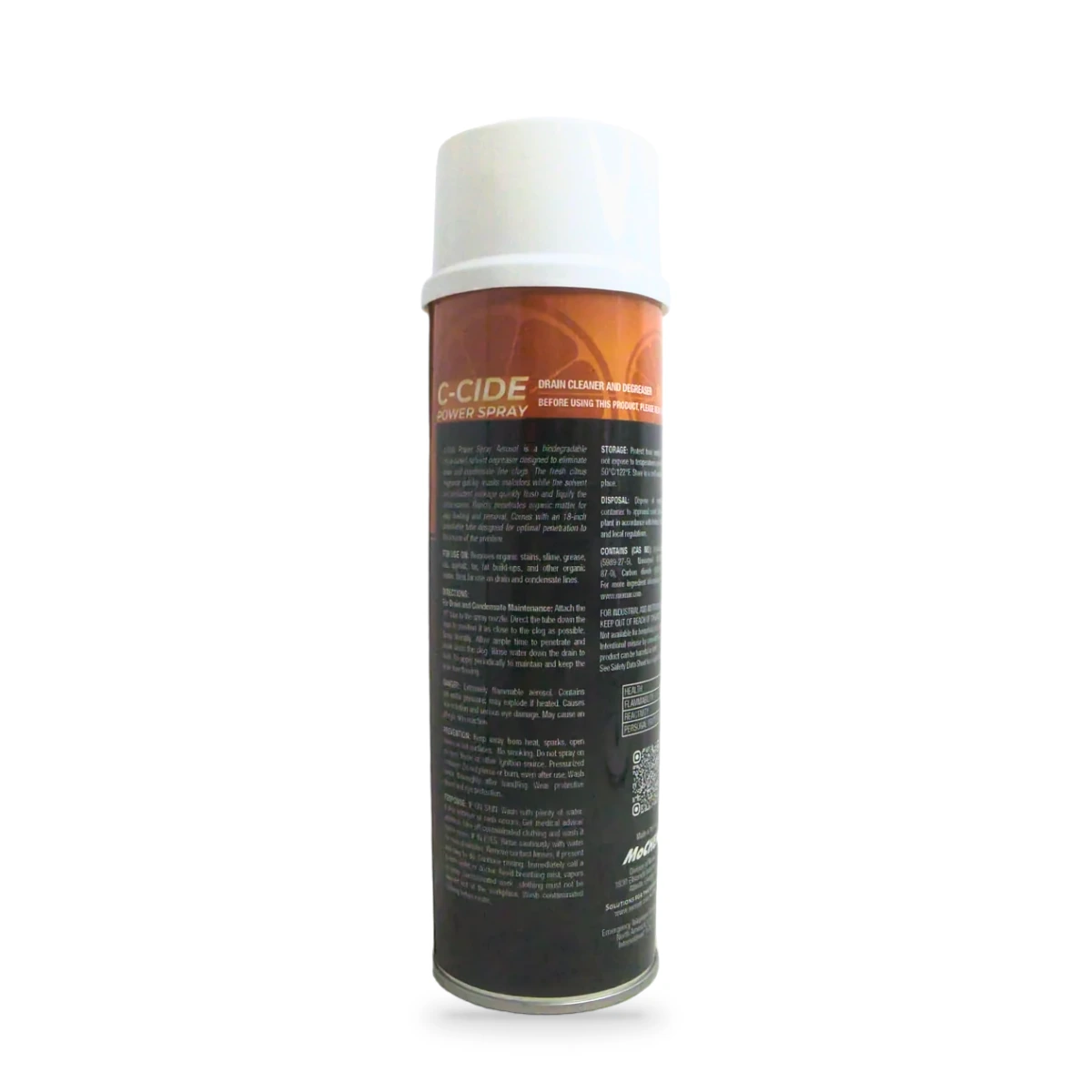C-Cide Power Spray Drain Cleaner and Degreaser — back shot