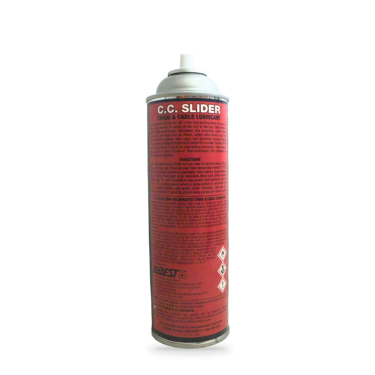 C.C. Slider Chain and Cable Lubricant — back shot (cap off)