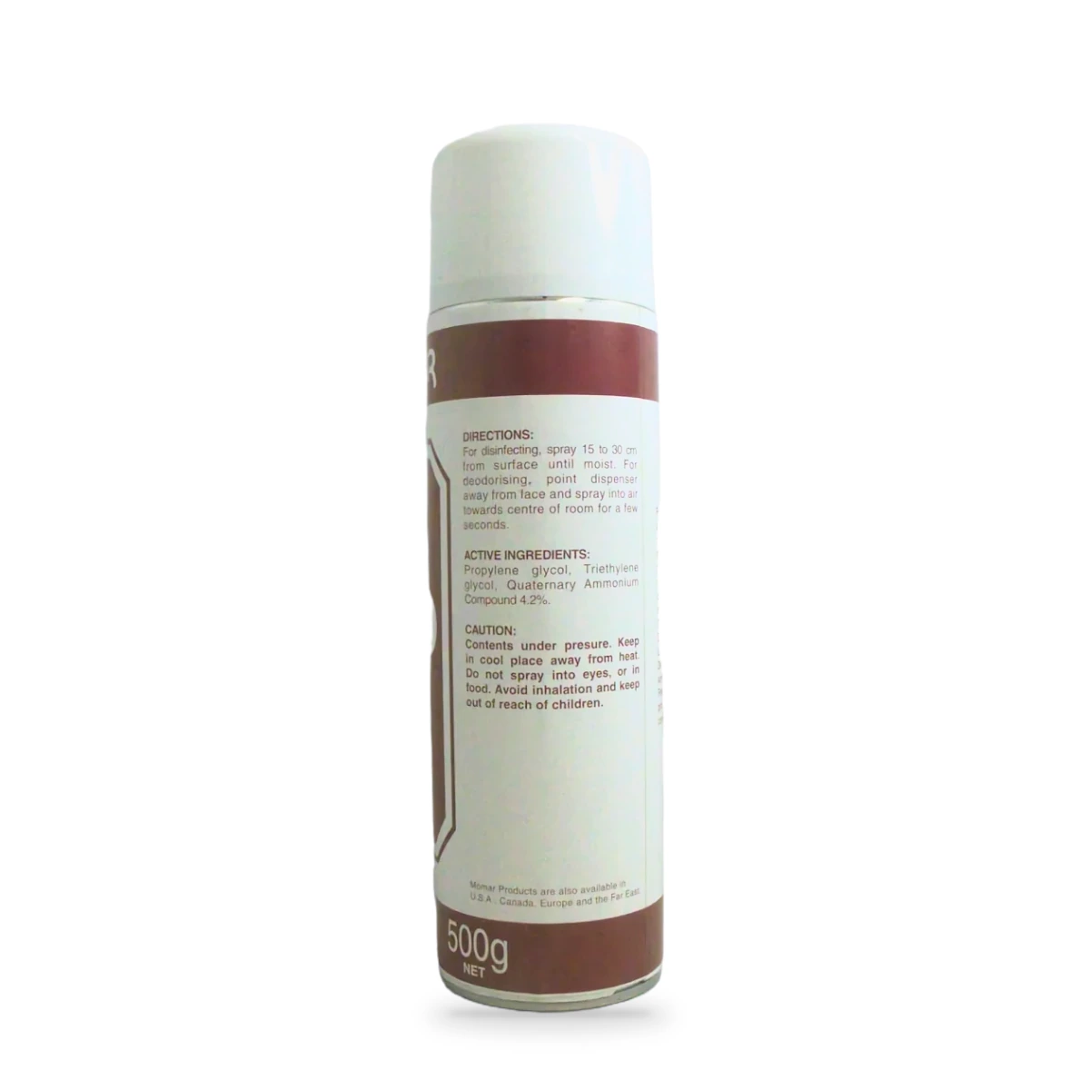 D and D Disinfectant Deodorant Spray — back shot