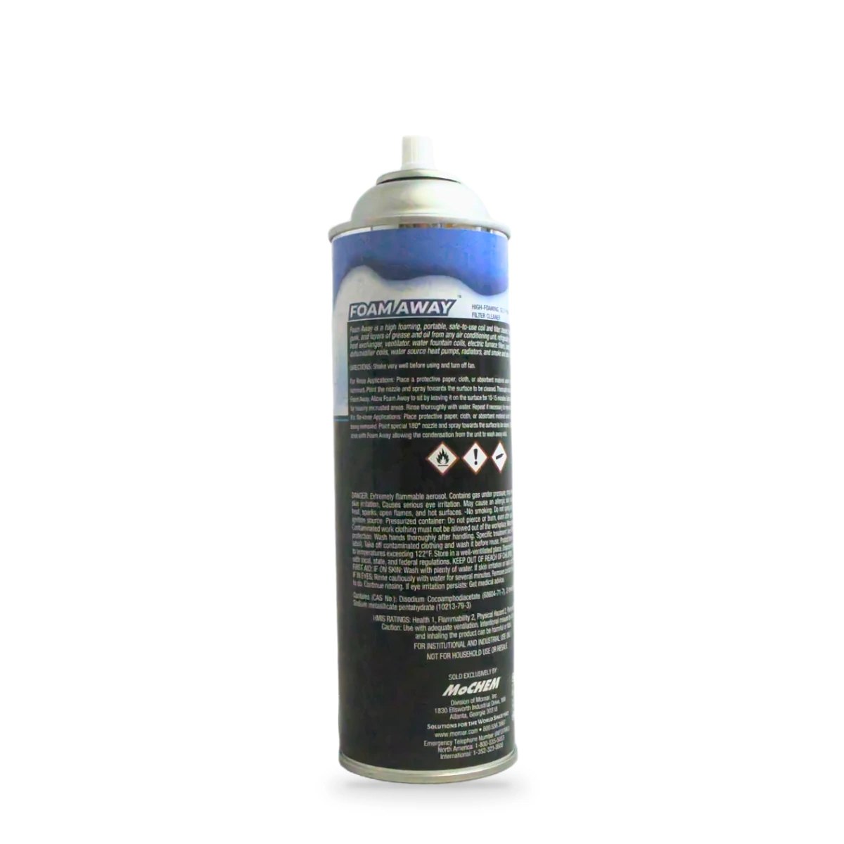 Foam Away Coil Fin and Filter Cleaner — back shot (cap off)