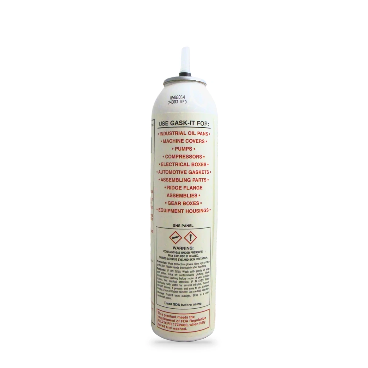 Gask-It High Temp Red Silicone Gasket Maker — back shot (cap off)