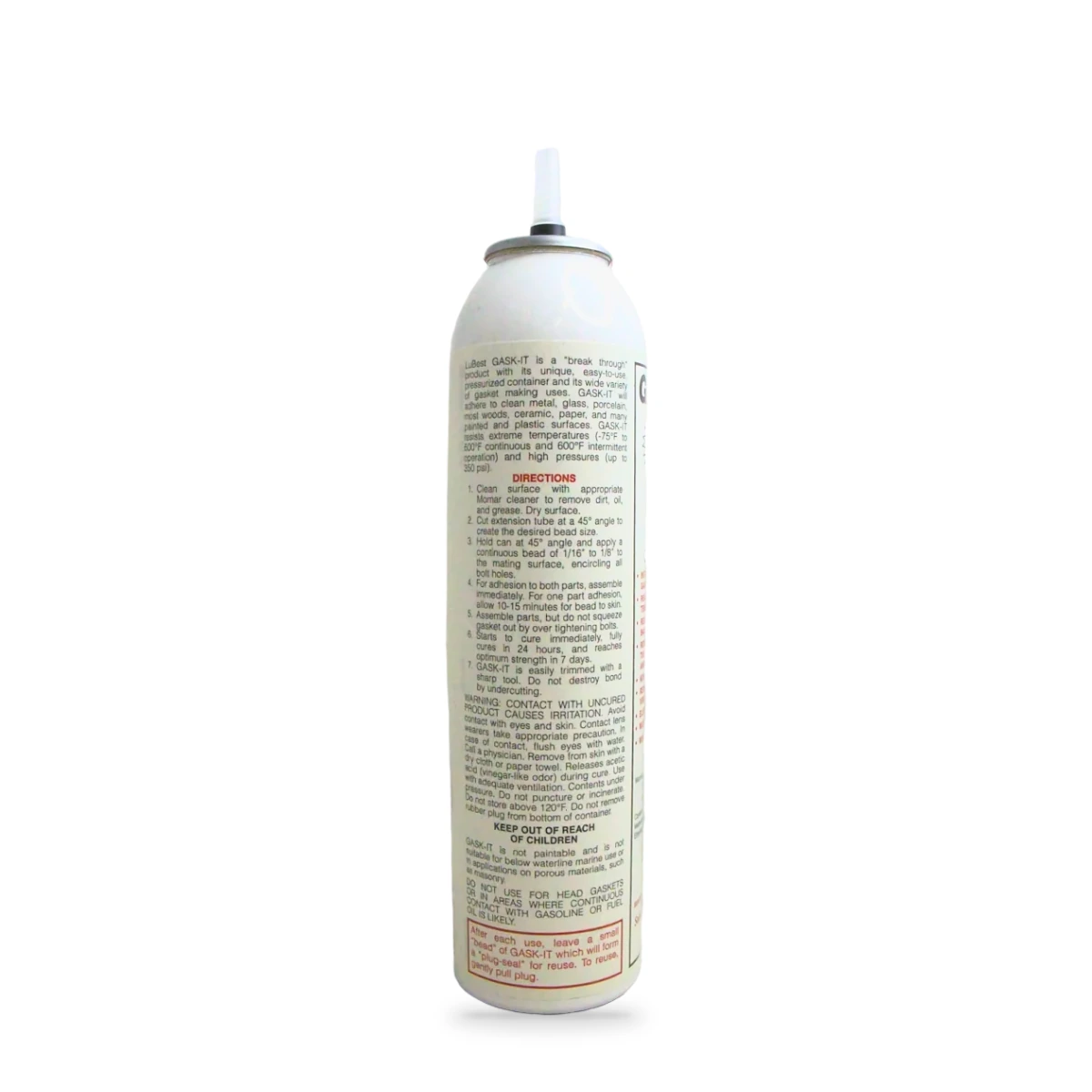 Gask-It High Temp Red Silicone Gasket Maker — side shot (cap off)