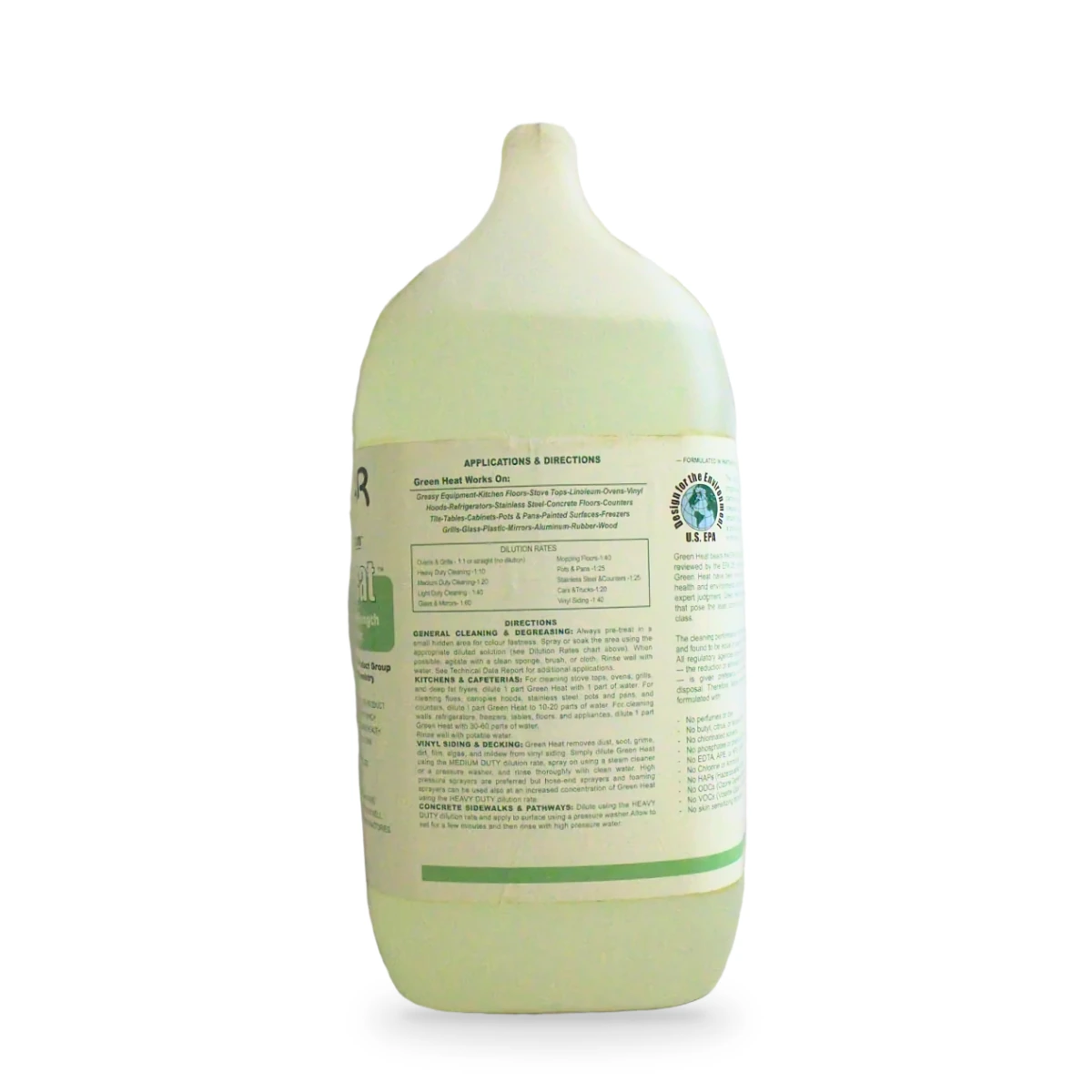 Greenaction Green Heat Concentrated Industrial Cleaner and Degreaser 5L — side shot 1