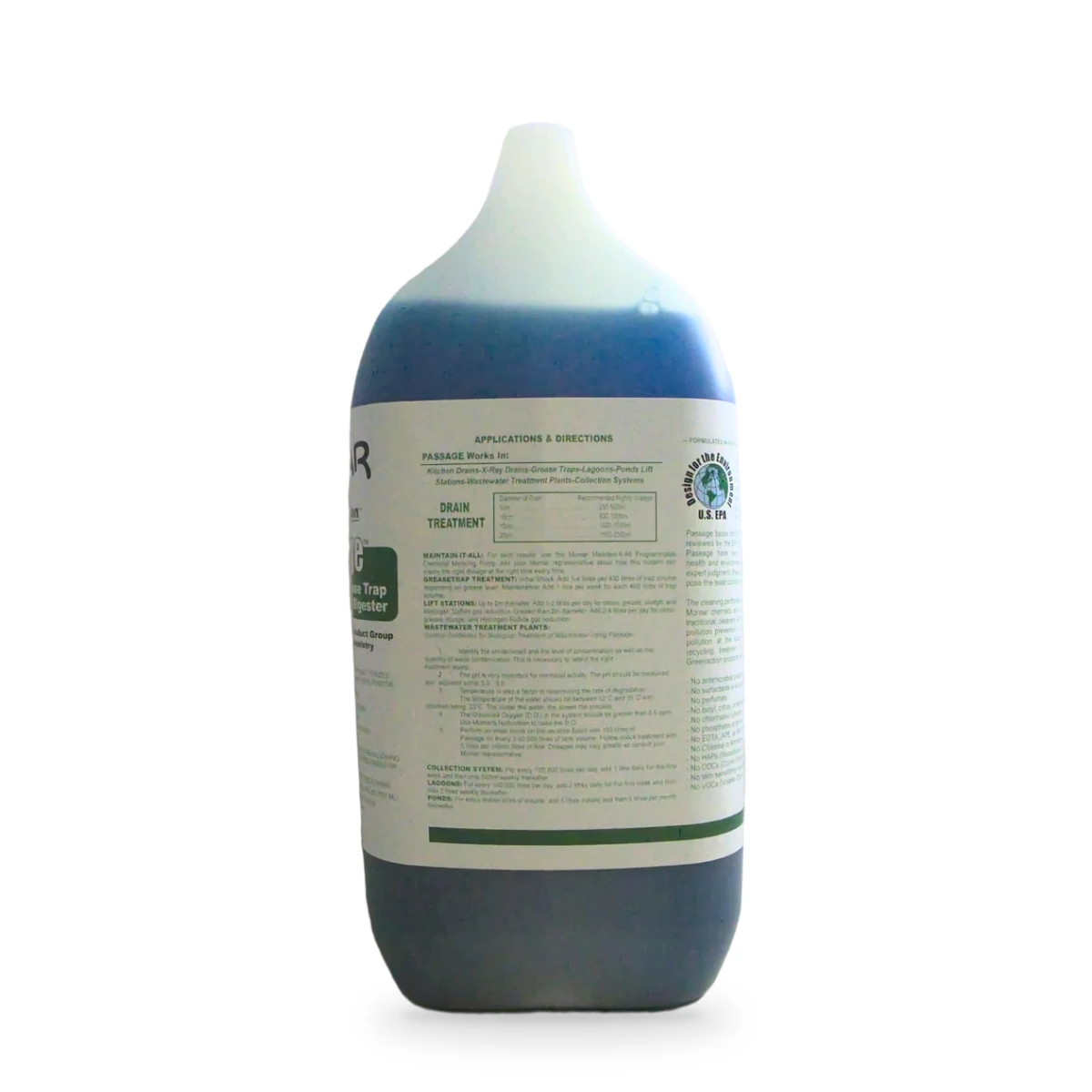 Greenaction Passage Bioenzymatic Drain and Grease Trap Treatment 5L — side shot 1