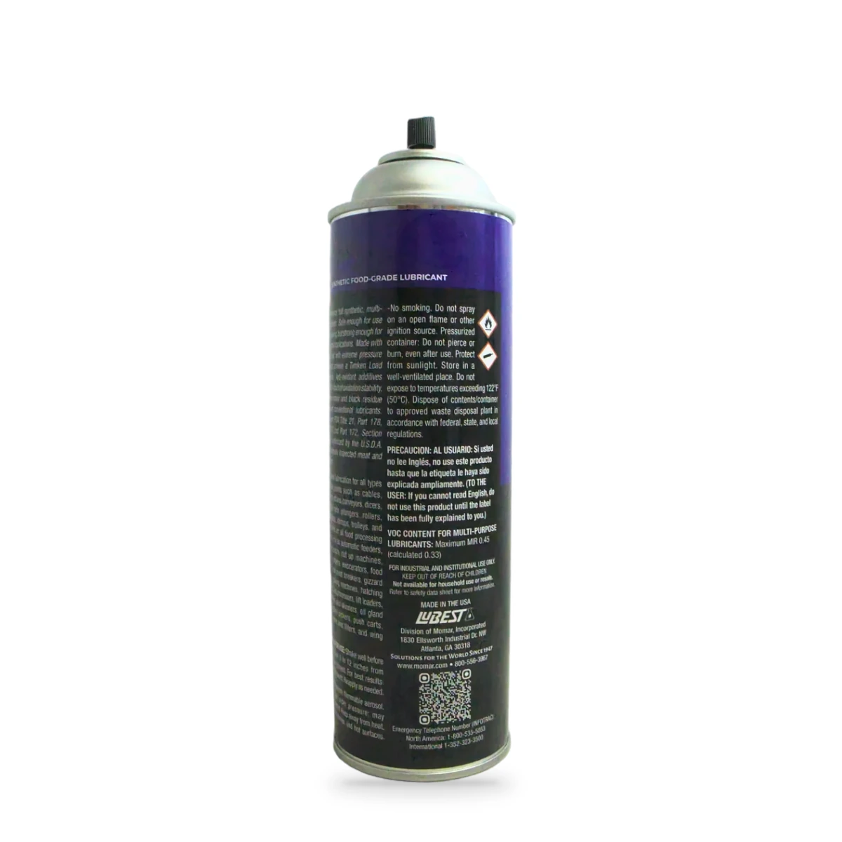 Ivory-Sol Synthetic Food-Grade Lubricant — back shot (cap off)