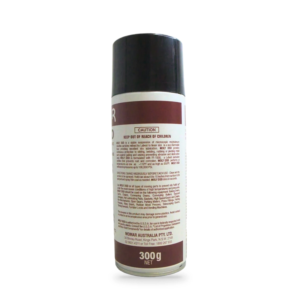 Moly DSD Dry Film Lubricant — back shot