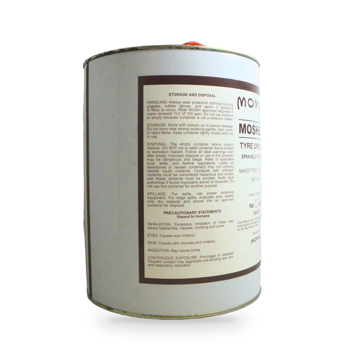 Mosheen Sprayable Tyre Dressing — side shot 2
