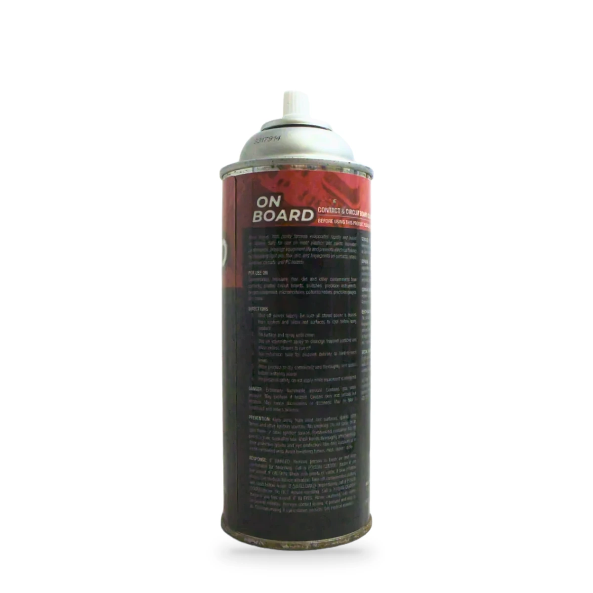 On Board Contact and Circuit Board Cleaner — back shot (cap off)