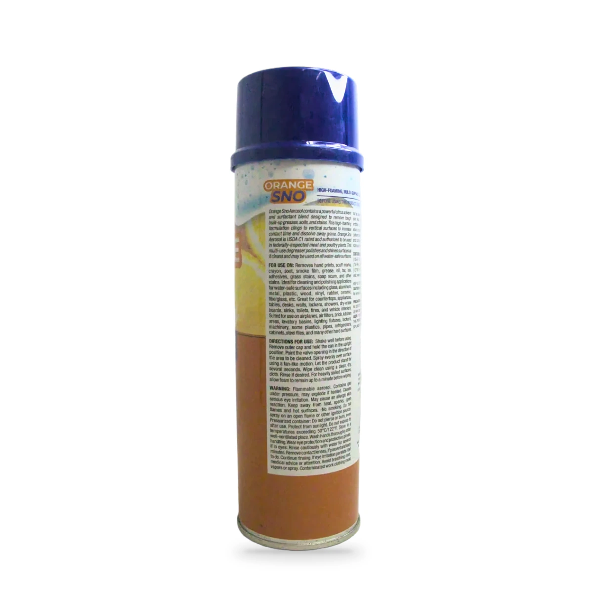 Orange Sno High-Foaming Multi-Surface Cleaner and Degreaser — back shot