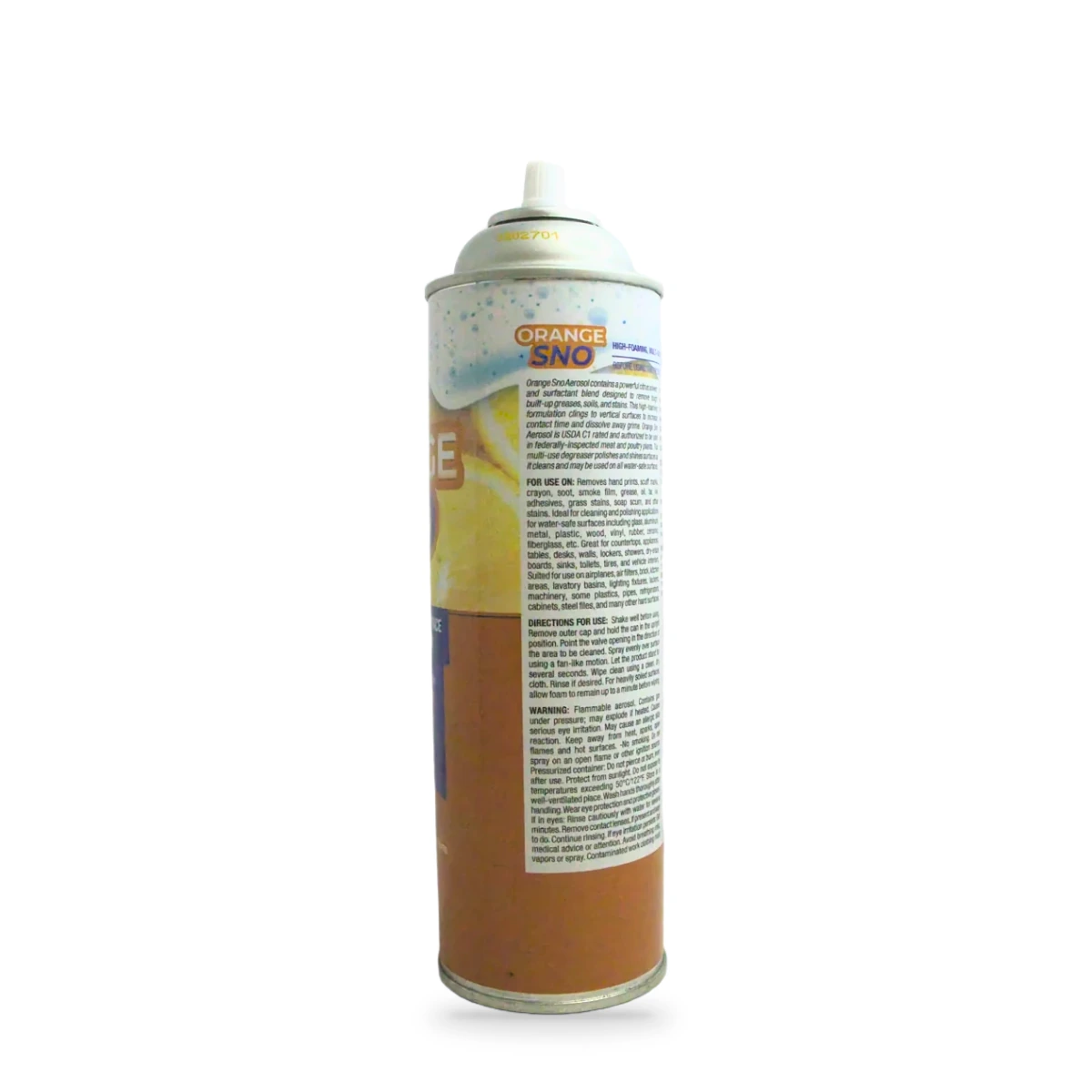 Orange Sno High-Foaming Multi-Surface Cleaner and Degreaser — back shot (cap off)