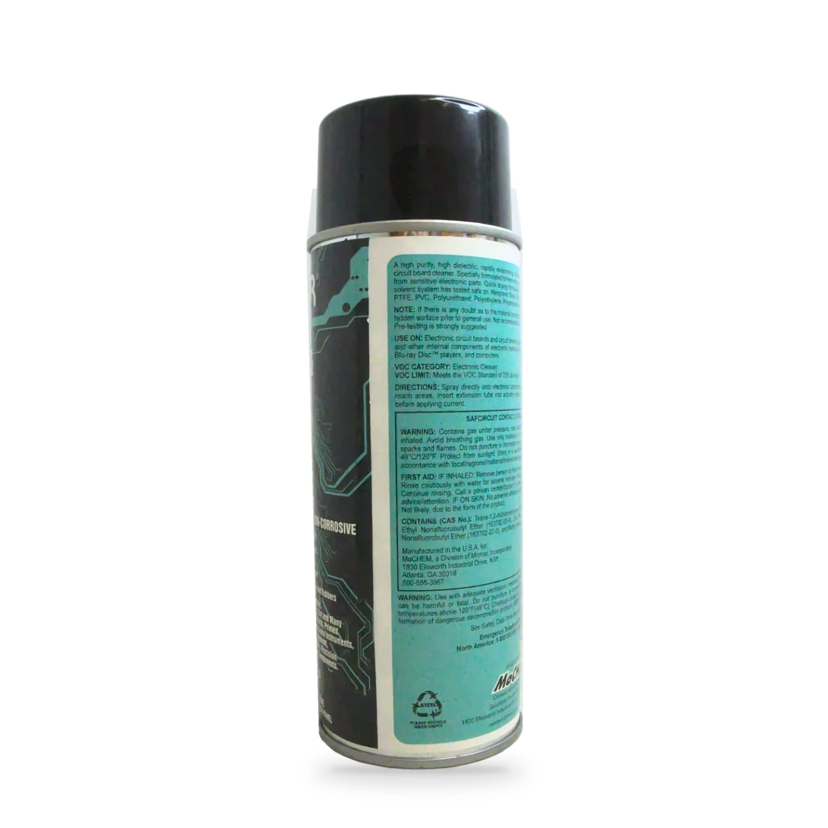 SafCircuit Contact and Circuit Board Cleaner — back shot