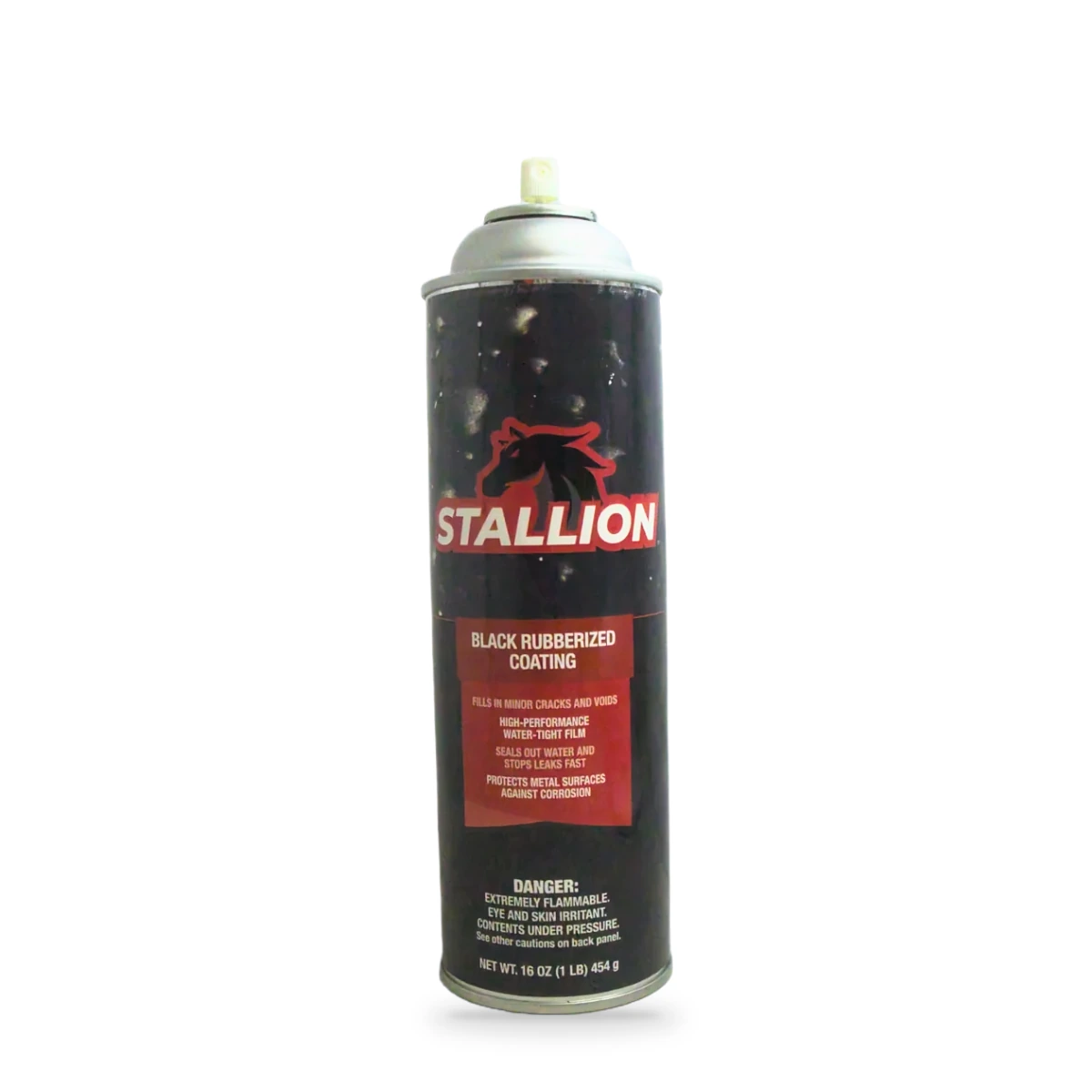 Stallion Black Rubberized Coating — front shot (cap off)