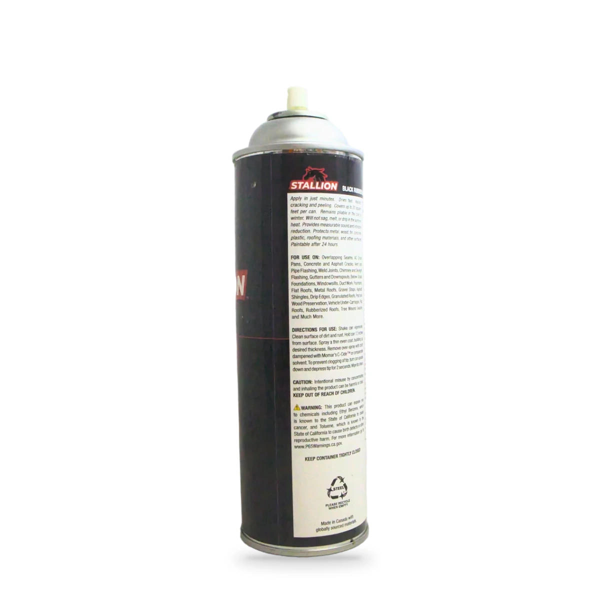 Stallion Black Rubberized Coating — back shot (cap off)